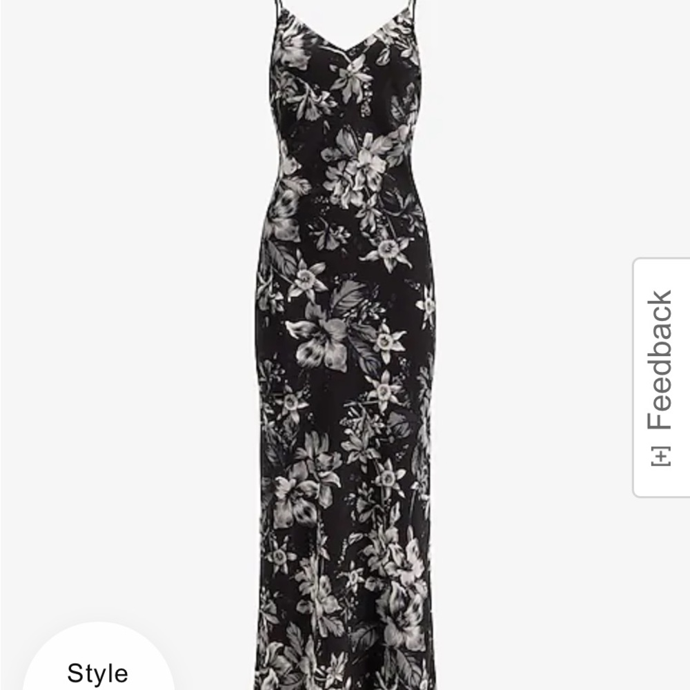 Floral Black and White Dress